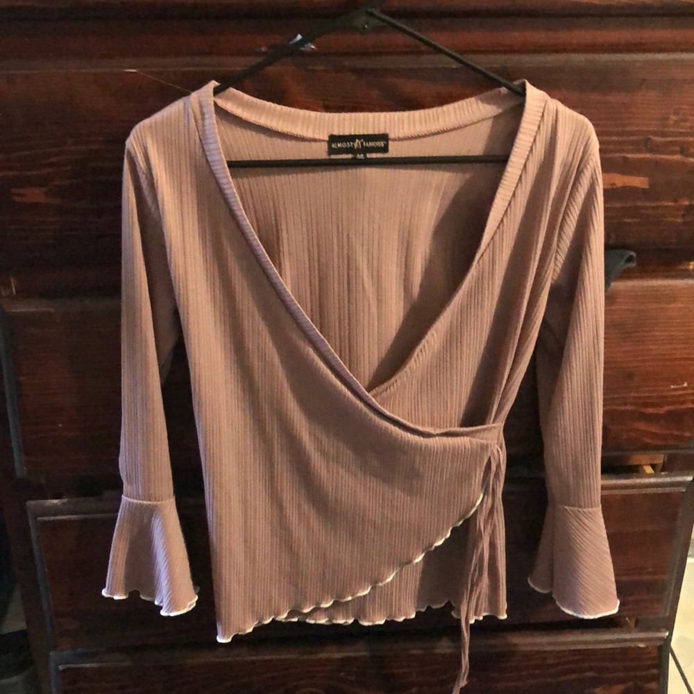 Deep V long sleeve top